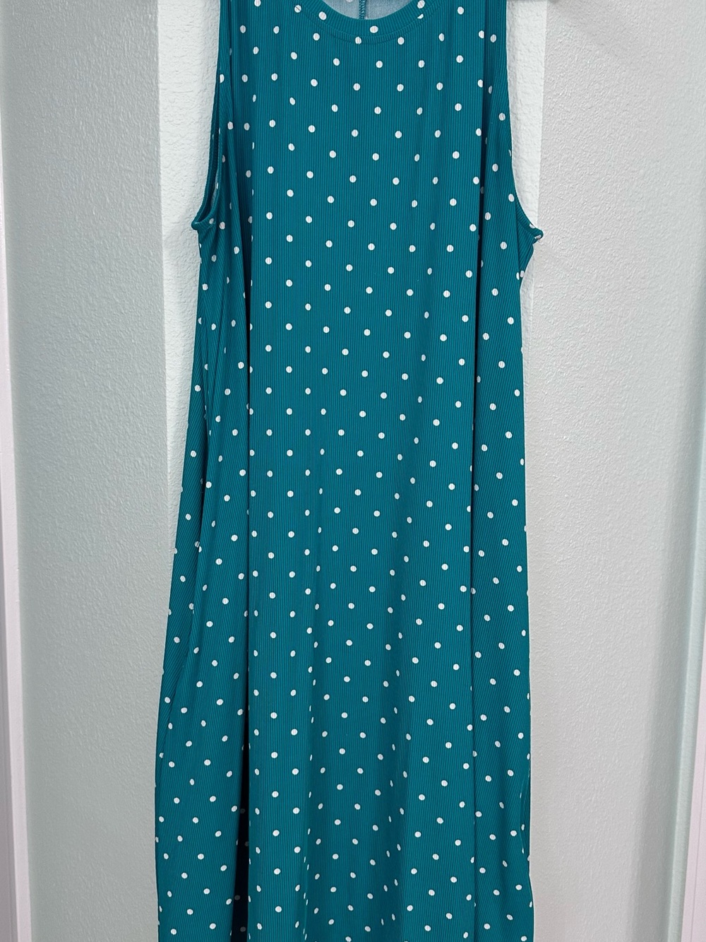 LuLaRoe Women’s Teal Polka Dot Sleeveless Dress